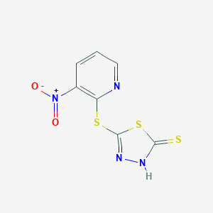 1,3,4-Thiadiazole-2(3H)-thione, 5-((3-nitro-2-pyridinyl)thio)-