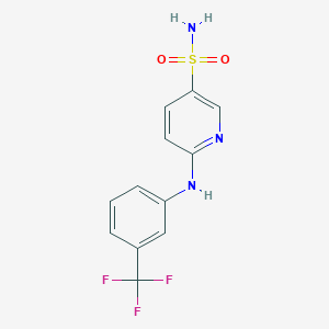 molecular formula C12H10F3N3O2S B186374 6-[3-(Trifluoromethyl)anilino]pyridine-3-sulfonamide CAS No. 37105-07-0