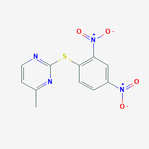 molecular formula C11H8N4O4S B186401 2-({2,4-Bisnitrophenyl}sulfanyl)-4-methylpyrimidine CAS No. 71160-32-2