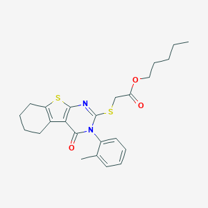 Pentyl {[3-(2-methylphenyl)-4-oxo-3,4,5,6,7,8-hexahydro[1]benzothieno[2,3-d]pyrimidin-2-yl]sulfanyl}acetate