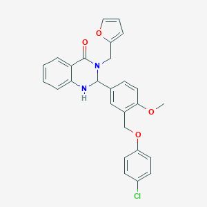 B186430 2-{3-[(4-chlorophenoxy)methyl]-4-methoxyphenyl}-3-(2-furylmethyl)-2,3-dihydroquinazolin-4(1H)-one CAS No. 6155-84-6