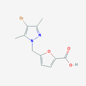 molecular formula C11H11BrN2O3 B186445 5-[(4-bromo-3,5-dimethyl-1H-pyrazol-1-yl)methyl]-2-furoic acid CAS No. 306935-28-4