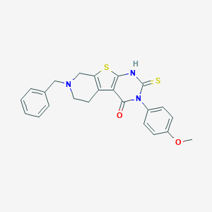 molecular formula C23H21N3O2S2 B186448 7-benzyl-3-(4-methoxyphenyl)-2-sulfanyl-5,6,7,8-tetrahydropyrido[4',3':4,5]thieno[2,3-d]pyrimidin-4(3H)-one CAS No. 6149-44-6