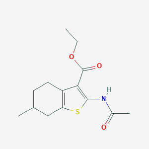 molecular formula C14H19NO3S B186454 Ethyl 4,5,6,7-tetrahydro-2-(acetylamino)-6-methylbenzo(b)thiophene-3-carboxylate CAS No. 76981-73-2