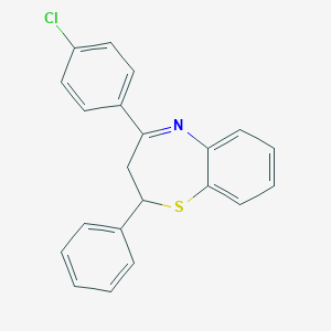 molecular formula C21H16ClNS B186458 4-(4-Chlorophenyl)-2-phenyl-2,3-dihydro-1,5-benzothiazepine CAS No. 64820-43-5