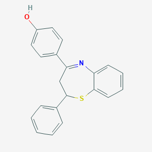 molecular formula C21H17NOS B186460 4-(2-Phenyl-2,3-dihydro-1,5-benzothiazepin-4-yl)phenol CAS No. 64820-41-3