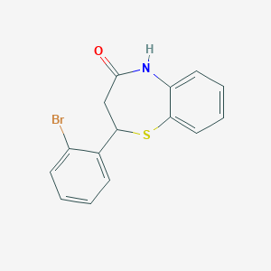 molecular formula C15H12BrNOS B186462 1,5-Benzothiazepin-4(5H)-one, 2-(2-bromophenyl)-2,3-dihydro- CAS No. 89813-60-5