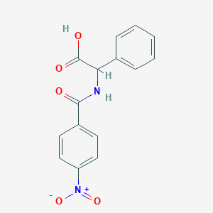 molecular formula C15H12N2O5 B186484 2-[(4-Nitrobenzoyl)amino]-2-phenylacetic acid CAS No. 63013-15-0