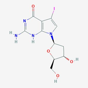 molecular formula C11H13IN4O4 B186635 2-Amino-7-((2R,4S,5R)-4-hydroxy-5-(hydroxymethyl)tetrahydrofuran-2-yl)-5-iodo-1H-pyrrolo[2,3-d]pyrimidin-4(7H)-one CAS No. 172163-62-1