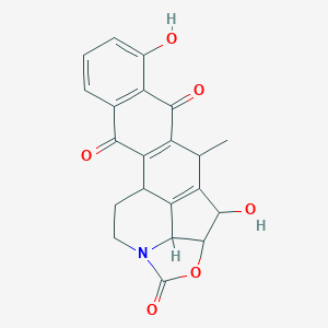 molecular formula C21H17NO6 B018664 6,22-Dihydroxy-2-methyl-18-oxa-16-azahexacyclo[17.2.1.03,12.05,10.013,21.016,20]docosa-1(21),3(12),5(10),6,8-pentaene-4,11,17-trione CAS No. 108946-67-4