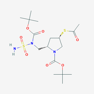 (2S,4S)-tert-butyl 4-(acetylthio)-2-((tert-butoxycarbonyl(sulfamoyl)amino)methyl)pyrrolidine-1-carboxylate