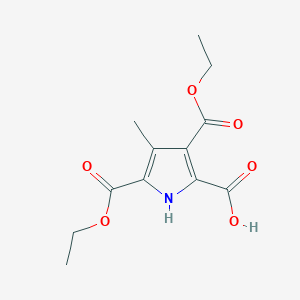molecular formula C12H15NO6 B186753 3,5-bis(ethoxycarbonyl)-4-methyl-1H-pyrrole-2-carboxylic acid CAS No. 37789-75-6