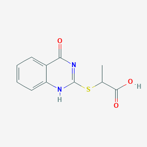 molecular formula C11H10N2O3S B186809 2-(4-Oxo-1,4-dihydro-quinazolin-2-ylsulfanyl)-propionic acid CAS No. 328977-86-2
