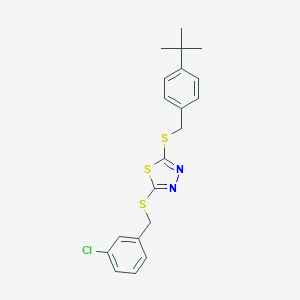 molecular formula C20H21ClN2S3 B186842 5-(4-tert-Butylbenzylthio)-2-(3-chlorobenzylthio)-1,3,4-thiadiazole CAS No. 353254-78-1