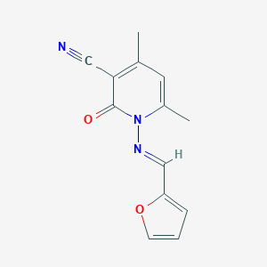 molecular formula C13H11N3O2 B186850 1-[(2-Furylmethylene)amino]-4,6-dimethyl-2-oxo-1,2-dihydropyridine-3-carbonitrile CAS No. 61296-00-2