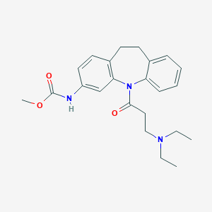 molecular formula C23H29N3O3 B186855 Carbamic acid, (5-(3-(diethylamino)-1-oxopropyl)-10,11-dihydro-5H-dibenz(b,f)azepin-3-yl)-, methyl ester CAS No. 78816-55-4