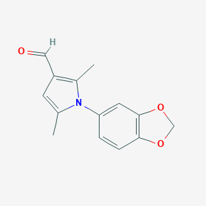 molecular formula C14H13NO3 B186870 1-Benzo[1,3]dioxol-5-yl-2,5-dimethyl-1H-pyrrole-3-carbaldehyde CAS No. 409353-81-7