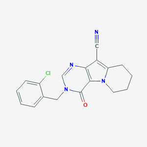 3-[(2-Chlorophenyl)methyl]-4-oxo-6,7,8,9-tetrahydropyrimido[4,5-b]indolizine-10-carbonitrile