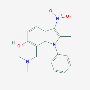 molecular formula C18H19N3O3 B186894 1H-Indol-6-ol, 7-[(dimethylamino)methyl]-2-methyl-3-nitro-1-phenyl- CAS No. 441782-71-4