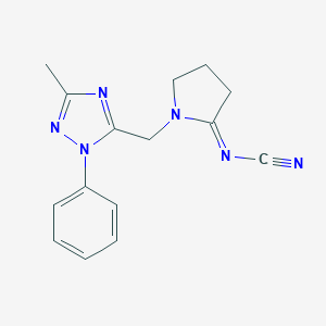 (1-((3-Methyl-1-phenyl-1H-1,2,4-triazol-5-yl)methyl)-2-pyrrolidinylidene)cyanamide