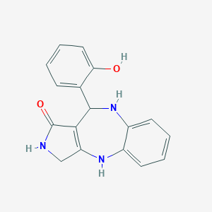 molecular formula C17H15N3O2 B186900 3,4,9,10-Tetrahydro-10-(2-hydroxyphenyl)pyrrolo(3,4-b)(1,5)benzodiazepin-1(2H)-one CAS No. 137987-40-7