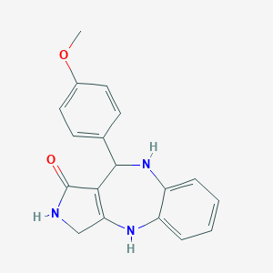 molecular formula C18H17N3O2 B186901 10-(4-Methoxyphenyl)-3,4,9,10-tetrahydropyrrolo(3,4-b)(1,5)benzodiazepin-1(2H)-one CAS No. 137987-37-2