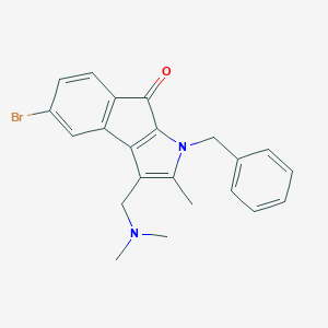 molecular formula C22H21BrN2O B186903 Indeno(2,1-b)pyrrol-8(1H)-one, 5-bromo-3-((dimethylamino)methyl)-2-methyl-1-(phenylmethyl)- CAS No. 126581-74-6