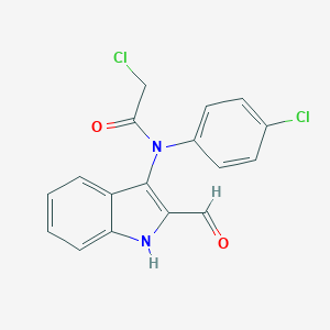 B186920 Acetamide, 2-chloro-N-(4-chlorophenyl)-N-(2-formyl-1H-indol-3-yl)- CAS No. 182123-52-0