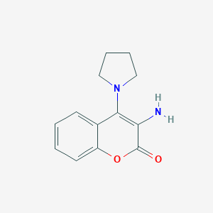 molecular formula C13H14N2O2 B186924 Coumarin, 3-amino-4-(1-pyrrolidinyl)- CAS No. 59288-15-2
