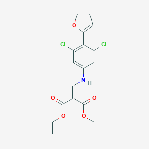 B186929 Diethyl {[3,5-dichloro-4-(furan-2-yl)anilino]methylidene}propanedioate CAS No. 6033-52-9
