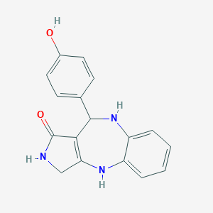 B186935 3,4,9,10-Tetrahydro-10-(4-hydroxyphenyl)pyrrolo(3,4-b)(1,5)benzodiazepin-1(2H)-one CAS No. 137987-39-4