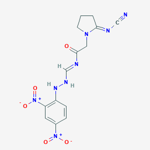 molecular formula C14H14N8O5 B186941 N-(2,4-Dinitrophenylamino)-N'-(2-cyaniminopyrrolidinyl-1-acetyl)formamidine CAS No. 159383-33-2