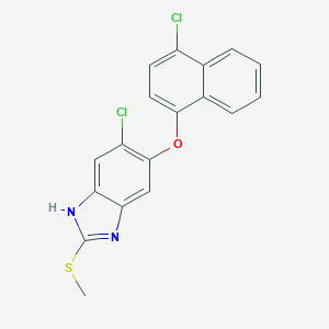1H-Benzimidazole, 5-chloro-6-((4-chloro-1-naphthalenyl)oxy)-2-(methylthio)-