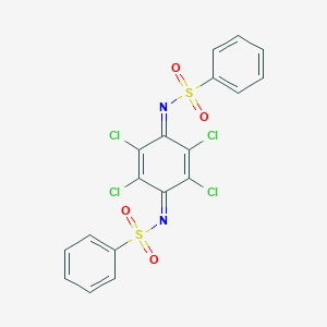 molecular formula C18H10Cl4N2O4S2 B186997 N-[4-(benzenesulfonylimino)-2,3,5,6-tetrachlorocyclohexa-2,5-dien-1-ylidene]benzenesulfonamide CAS No. 39538-52-8