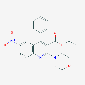molecular formula C22H21N3O5 B187004 Ethyl 2-morpholin-4-yl-6-nitro-4-phenylquinoline-3-carboxylate CAS No. 5809-20-1