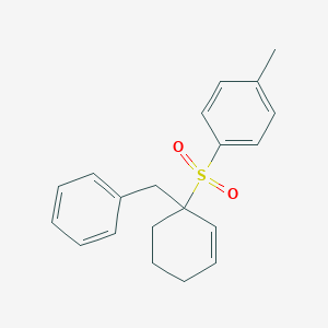 molecular formula C20H22O2S B187029 Benzene, 1-methyl-4-[[1-(phenylmethyl)-2-cyclohexen-1-yl]sulfonyl]- CAS No. 89002-92-6