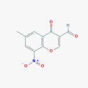 molecular formula C11H7NO5 B187047 6-methyl-8-nitro-4-oxo-4H-chromene-3-carbaldehyde CAS No. 879559-54-3