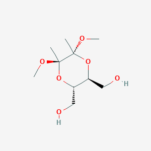 molecular formula C10H20O6 B187049 (2R,3R,5S,6S)-5,6-Bis(hydroxymethyl)-2,3-dimethoxy-2,3-dimethyl-1,4-dioxane CAS No. 173371-55-6