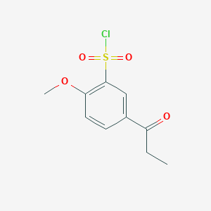 molecular formula C10H11ClO4S B018708 2-Methoxy-5-propanoylbenzene-1-sulfonyl chloride CAS No. 932896-41-8