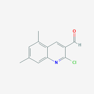 molecular formula C12H10ClNO B187092 2-Chloro-5,7-dimethylquinoline-3-carboxaldehyde CAS No. 482639-32-7