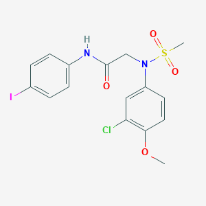 molecular formula C16H16ClIN2O4S B187112 2-(3-chloro-4-methoxy-N-methylsulfonylanilino)-N-(4-iodophenyl)acetamide CAS No. 6175-75-3
