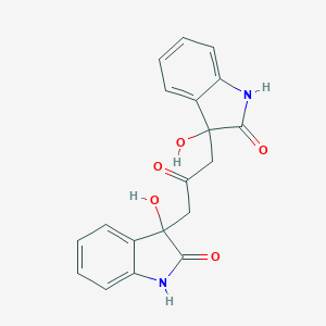 molecular formula C19H16N2O5 B187116 3,3'-(2-oxopropane-1,3-diyl)bis(3-hydroxy-1,3-dihydro-2H-indol-2-one) CAS No. 76325-81-0
