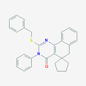 2-(benzylsulfanyl)-3-phenyl-3H-spiro[benzo[h]quinazoline-5,1'-cyclopentan]-4(6H)-one
