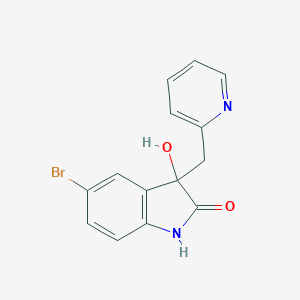 molecular formula C14H11BrN2O2 B187136 3-(Pyridyl-2-methyl)-5-bromodioxindole CAS No. 99304-31-1