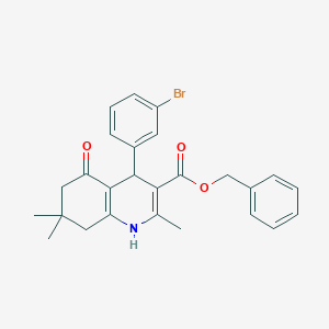 Benzyl 4-(3-bromophenyl)-2,7,7-trimethyl-5-oxo-1,4,6,8-tetrahydroquinoline-3-carboxylate