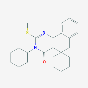 molecular formula C24H30N2OS B187176 3-cyclohexyl-2-(methylsulfanyl)-3H-spiro[benzo[h]quinazoline-5,1'-cyclohexan]-4(6H)-one CAS No. 5647-70-1