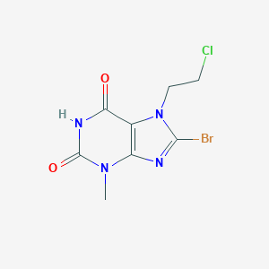 molecular formula C8H8BrClN4O2 B187181 8-bromo-7-(2-chloroethyl)-3-methyl-1H-purine-2,6(3H,7H)-dione CAS No. 115415-41-3