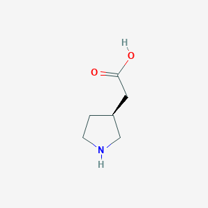molecular formula C6H11NO2 B187223 (S)-2-(Pyrrolidin-3-yl)acetic acid CAS No. 122442-02-8