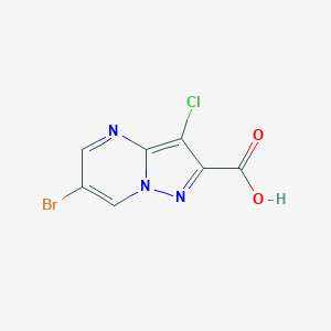 molecular formula C7H3BrClN3O2 B187236 6-Bromo-3-chloropyrazolo[1,5-a]pyrimidine-2-carboxylic acid CAS No. 499190-16-8