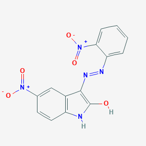 molecular formula C14H9N5O5 B187238 5-Nitro-3-[2-(2-nitrophenyl)hydrazinyl]indol-2-one CAS No. 21303-43-5